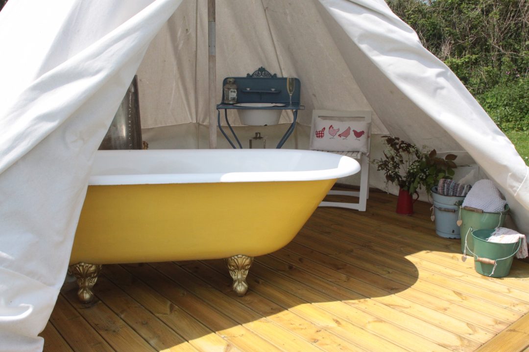 The Bath Tent wins wildest washes award ! Devon Yurt