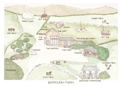 Map of Borough Farm in Devon